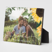 Moderne Waterverf - Zonnebloemen Foto bruiloft Fotoplaat (Zijkant)