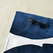 Moderne waterverfanker voeg bootnaam toe Navy Blue Strandlaken (In situ)