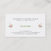 Moderne Waterverven Lente Bloemen Illustratie Visitekaartje (Achterkant)