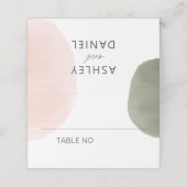 Moderne Watervlekken Huwelijkstafel Nummer (Buitenkant ongevouwen)