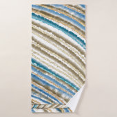 Moderne Wavy Beach Stripes (Serviette de bain)
