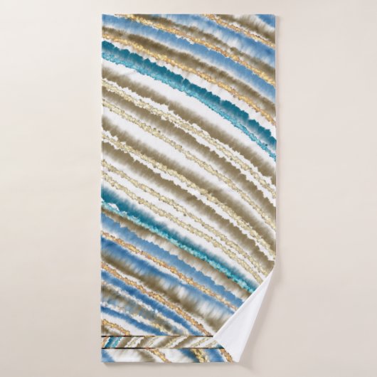 Moderne Wavy Beach Stripes (Serviette de bain)