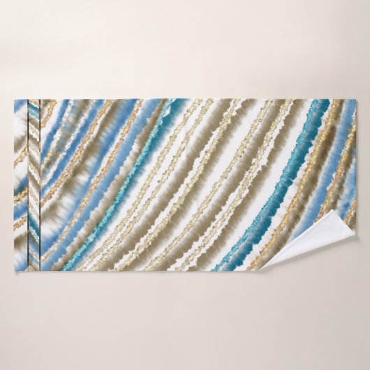 Moderne Wavy Beach Stripes (Serviette de bain)