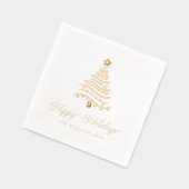 Moderne Wavy kerstboom & sterren Folie Servetten (Links)