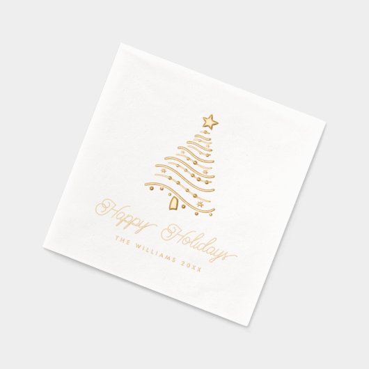 Moderne Wavy kerstboom & sterren Folie Servetten (Links)