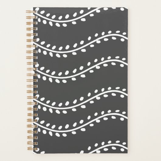 Moderne Wavy Leaf Pattern Planner (Voorkant)