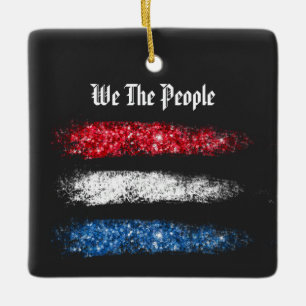 *~* Moderne WE DE MENSEN - Eenvoudige Amerikaanse Keramisch Ornament