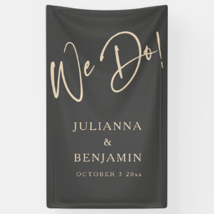 Moderne We Do Elegante Aangepaste Zwarte Beige Tro Spandoek