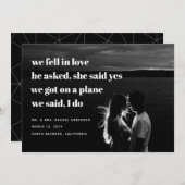 Moderne We Eloped Aankondiging | Vluchten (Voorkant / Achterkant)