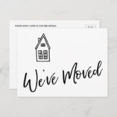 Moderne "We hebben verplaatst" Kaart w / kleine hu (Voorkant / Achterkant)