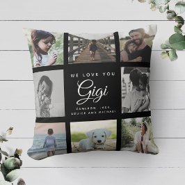 Moderne we houden van GIGI Moederdag Foto Collage Kussen