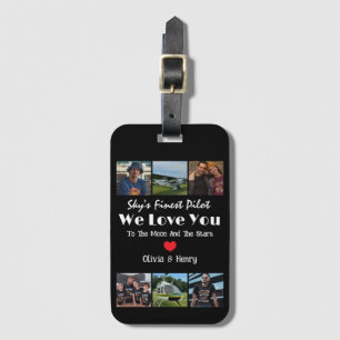 Moderne 'We Love You' Custom Fotocollage Bagagelabel