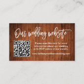 Moderne website QR van het Hout Weddenschap in pen Informatiekaartje (Voorkant)