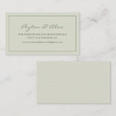 Moderne website voor groene bruiloft met peulzend visitekaartje (Voorkant / Achterkant)