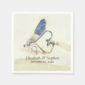Moderne weddenschap Dragonfly paring Love Heart Sh Servet (Voorkant)