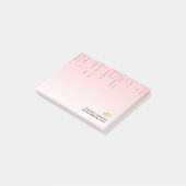 Moderne weddenschapsroze glitter-ritsen en gouden  post-it® notes (Schuin)
