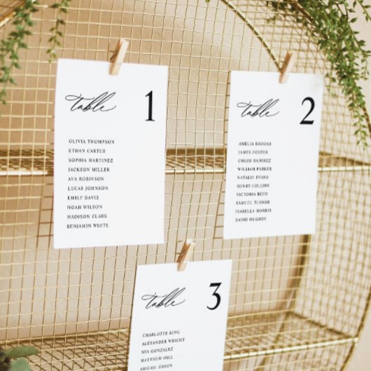 Moderne Wedding Seating Chart Kaarten