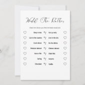 Moderne Wedding Spelletjes Wedding Receptie Spelka Kaart (Voorkant)