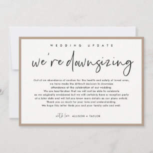 Moderne Wedding Update Downsize Fotoaankondiging Kaart