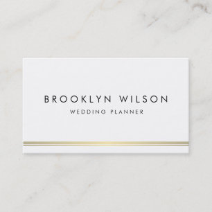 Moderne weddingplanner met gouden lijnen visitekaartje