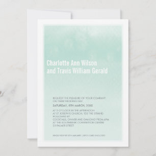 MODERNE WEDINGINVITATIE : ombre waterverf mint Kaart