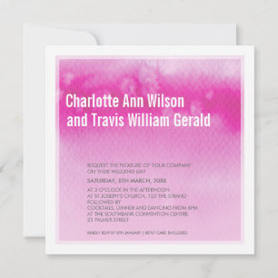 MODERNE WEDINGINVITATIE : ombre waterverf roze Kaart