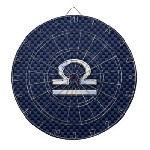 Moderne Weegtekening op Navy Blue Carbon Fiber Dartbord