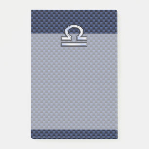 Moderne Weegtekening op Navy Blue Carbon Fiber Post-it® Notes