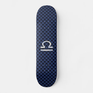 Moderne Weegtekening op Navy Blue Carbon Fiber Skateboard