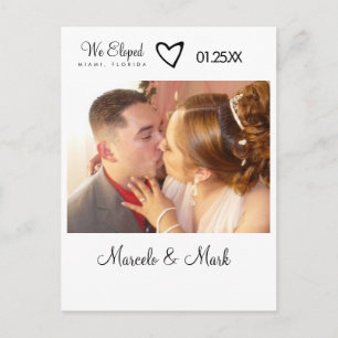 Moderne weggelopen foto zwart hart ansichtkaart briefkaart