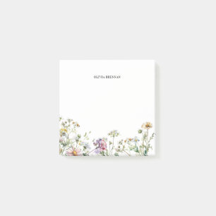 Moderne weide Wildbloemen delicaat design Post-it® Notes