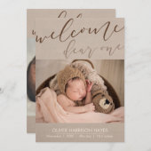 Moderne welkomstfoto geboorteaankondiging aankondiging (Voorkant / Achterkant)