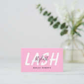 Moderne welkomstroze visitekaartje (Staand voorkant)