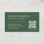 Moderne Wellness-massagetherapeut QR-code Visitekaartje (Achterkant)