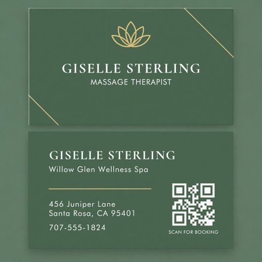 Moderne Wellness-massagetherapeut QR-code Visitekaartje