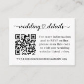 Moderne wending details QR-code voor heetsscript Informatiekaartje (Voorkant)