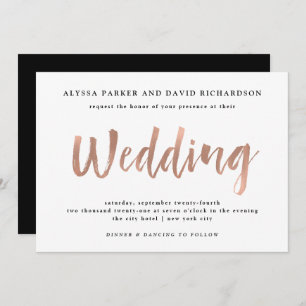 Moderne wens   Faux Roos gouden bruiloft Kaart