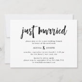 Moderne wens | Gewoon getrouwd na bruiloft brunch Kaart (Voorkant)