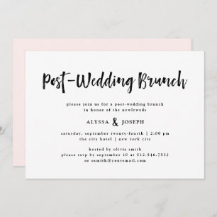Moderne wens   Post Bruiloft Brunch Zwart-wit Kaart