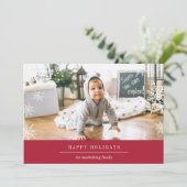 Moderne wenskaart voor vakantiefoto's met bewerkba feestdagenkaart (Staand voorkant)