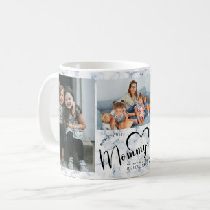 Moderne Wereld's Beste Mama Gift Foto Blauw Marmer Koffiemok