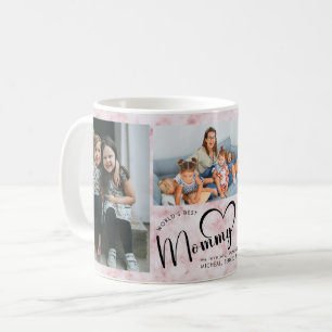 Moderne Wereld's Beste Mama Gift Foto Roze Marmer Koffiemok