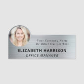 Moderne werknemer foto-id Silver Naamplaatje (Voorkant)