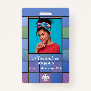 Moderne werknemer Foto Logo Bar Code Personalisere Badge