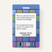 Moderne werknemer Foto Logo Bar Code Personalisere Badge (Achterkant)