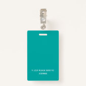 Moderne werknemer foto, streepjescode, Logo ICU ID Badge (Achterkant met clip)