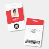 Moderne Werknemersfoto, Bar Code, Logo, Naam Badge (Voor- en achterkant)