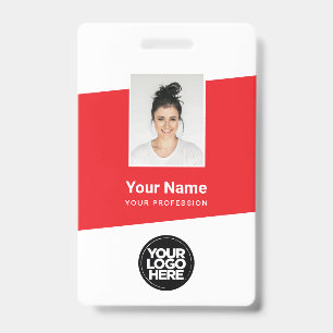 Moderne Werknemersfoto, Streepjescode, Logo, Naam Badge