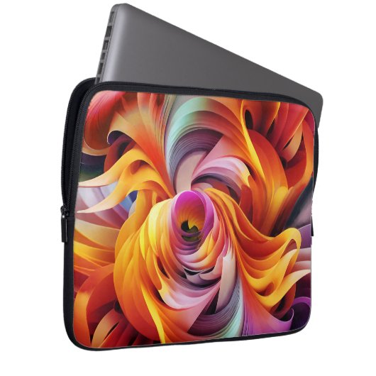 Moderne wervelende vormen laptop sleeve (Voorkant Rechts)