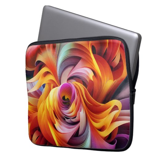 Moderne wervelende vormen laptop sleeve (Voorkant Links)